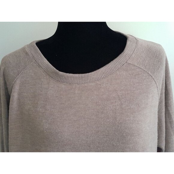 Zara Side Split Ruffle Hem Hi Lo Super Soft Lightweight Large Sweater  Brown - Picture 3 of 6